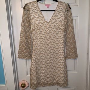 Gold Lilly Pulitzer cocktail dress